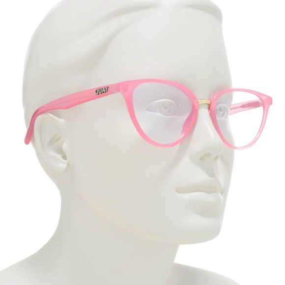 QUAY Rumours Blue Light Glasses Pink Crystal Frame Bluelight Blocking Lens NWT - Picture 6 of 9